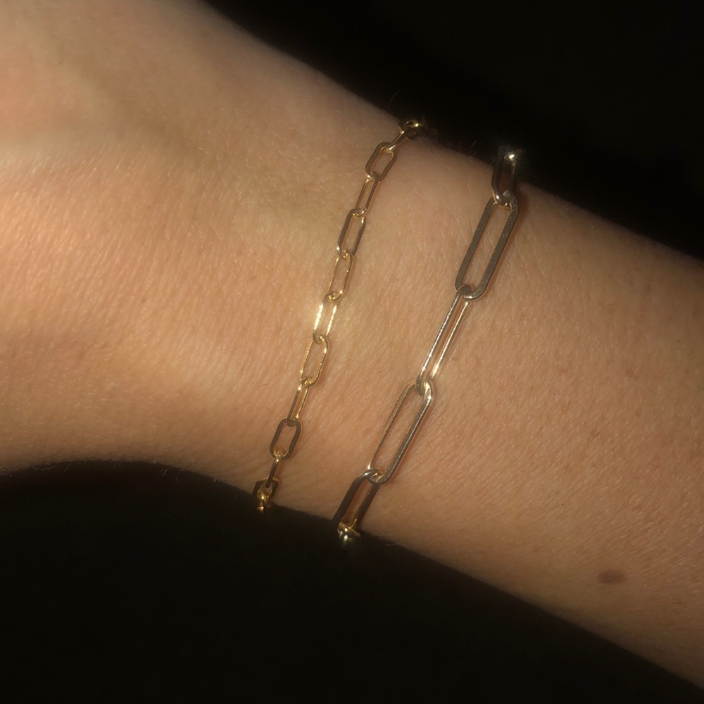 14k gold filled small link bracelet